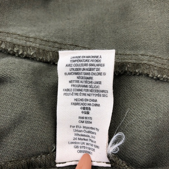 Free People Olive Green Not Your Brothers Cargo Style Jacket Coat - Picture 12 of 12